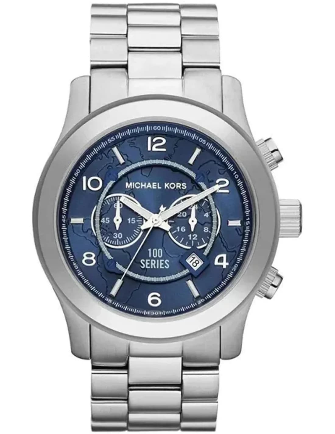 Michael Kors MK8314 Watch with 45 mm Stainless Steel Case and Navy Blue Dial