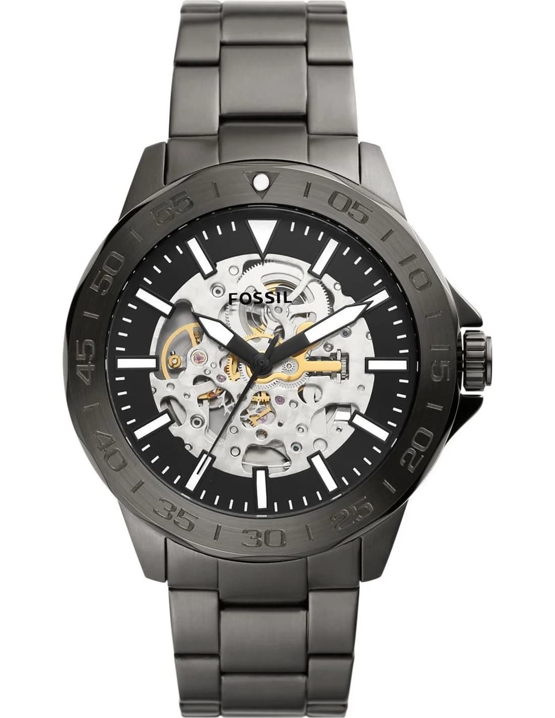 Montre Fossil BQ2678 homme cadran noir bracelet acier