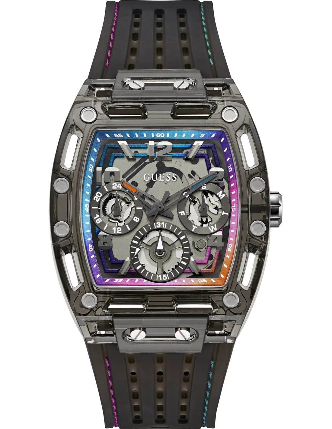Guess Phoenix GW0499G14 Men's Watch Black Dial Silicone Strap