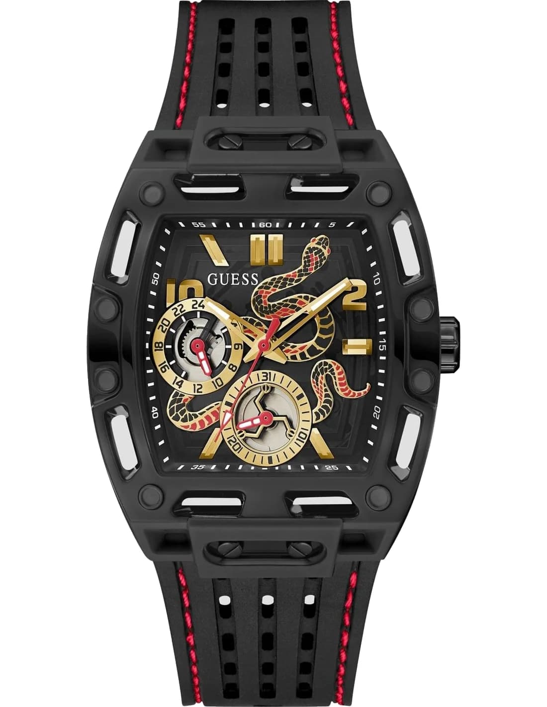 Guess GT Phoenix GW0857G1 Men's Watch Black Dial Silicone Strap