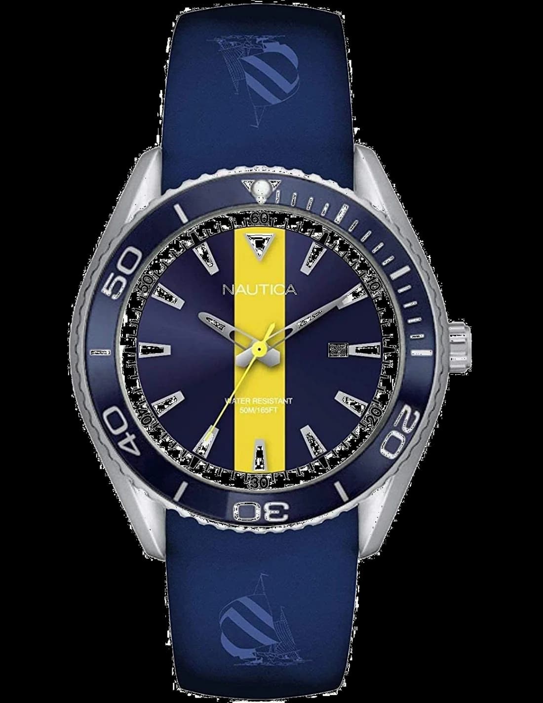 Nautica NAPNAI809 montre homme, cadran bleu sur bracelet silicone