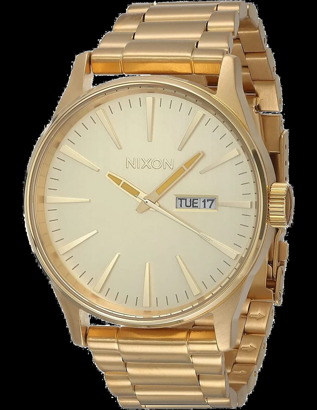 Nixon A356-502 montre homme, cadran or, bracelet acier doré