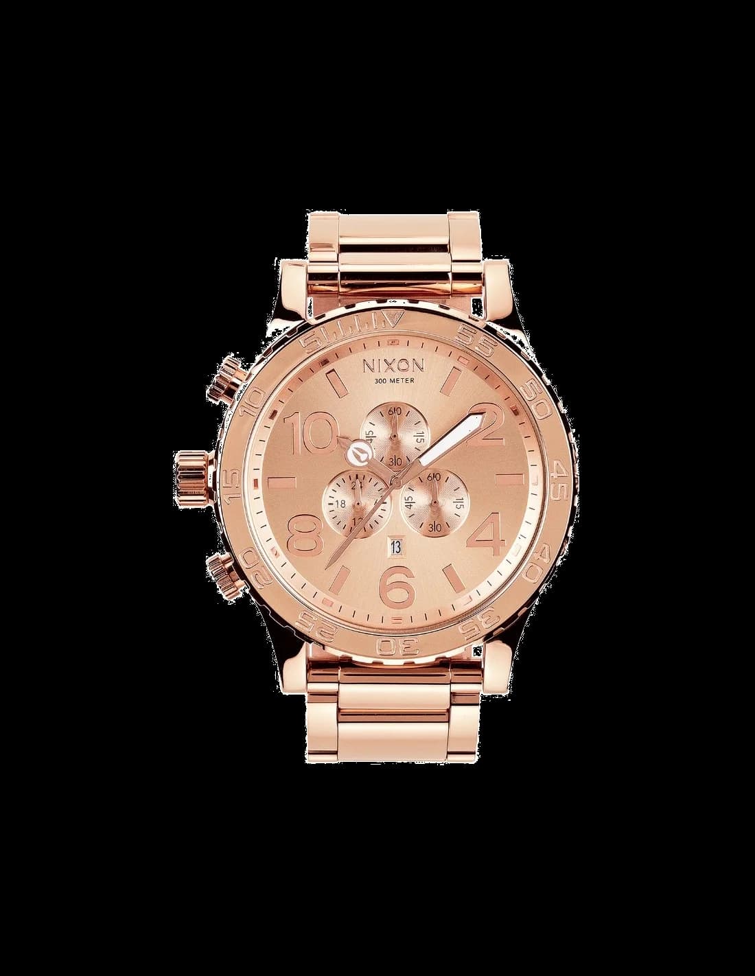 Nixon A083-897 montre homme, cadran or rose, bracelet acier