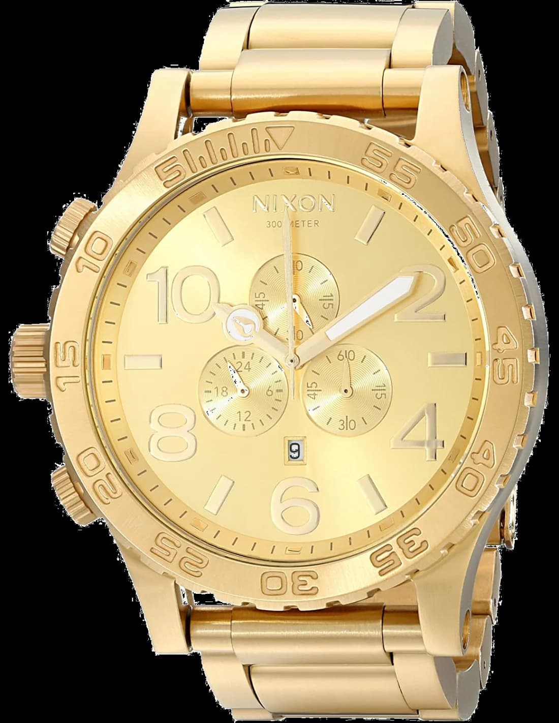Nixon A083-502 montre homme, cadran or, bracelet acier doré
