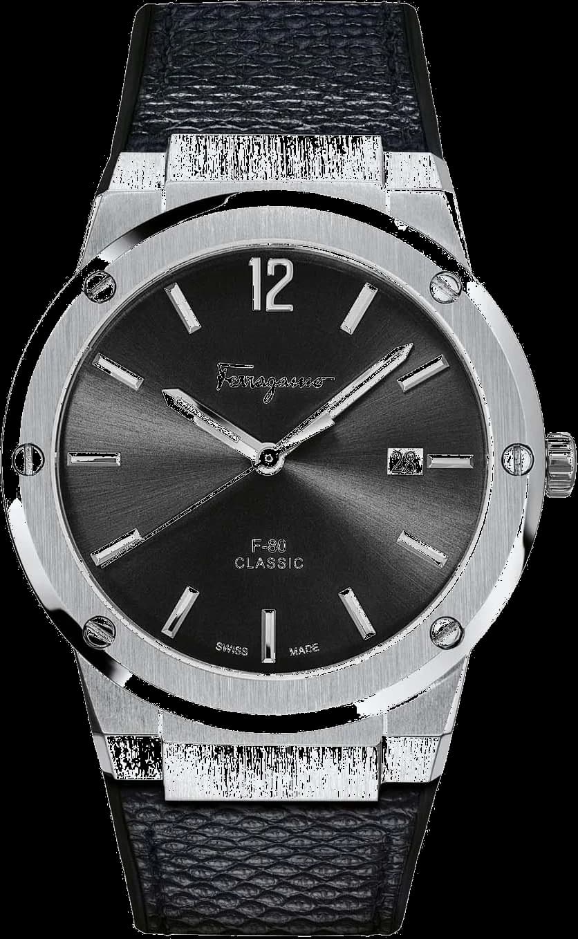 Salvatore Ferragamo SFDT00619 montre homme, cadran noir avec bracelet silicone noir