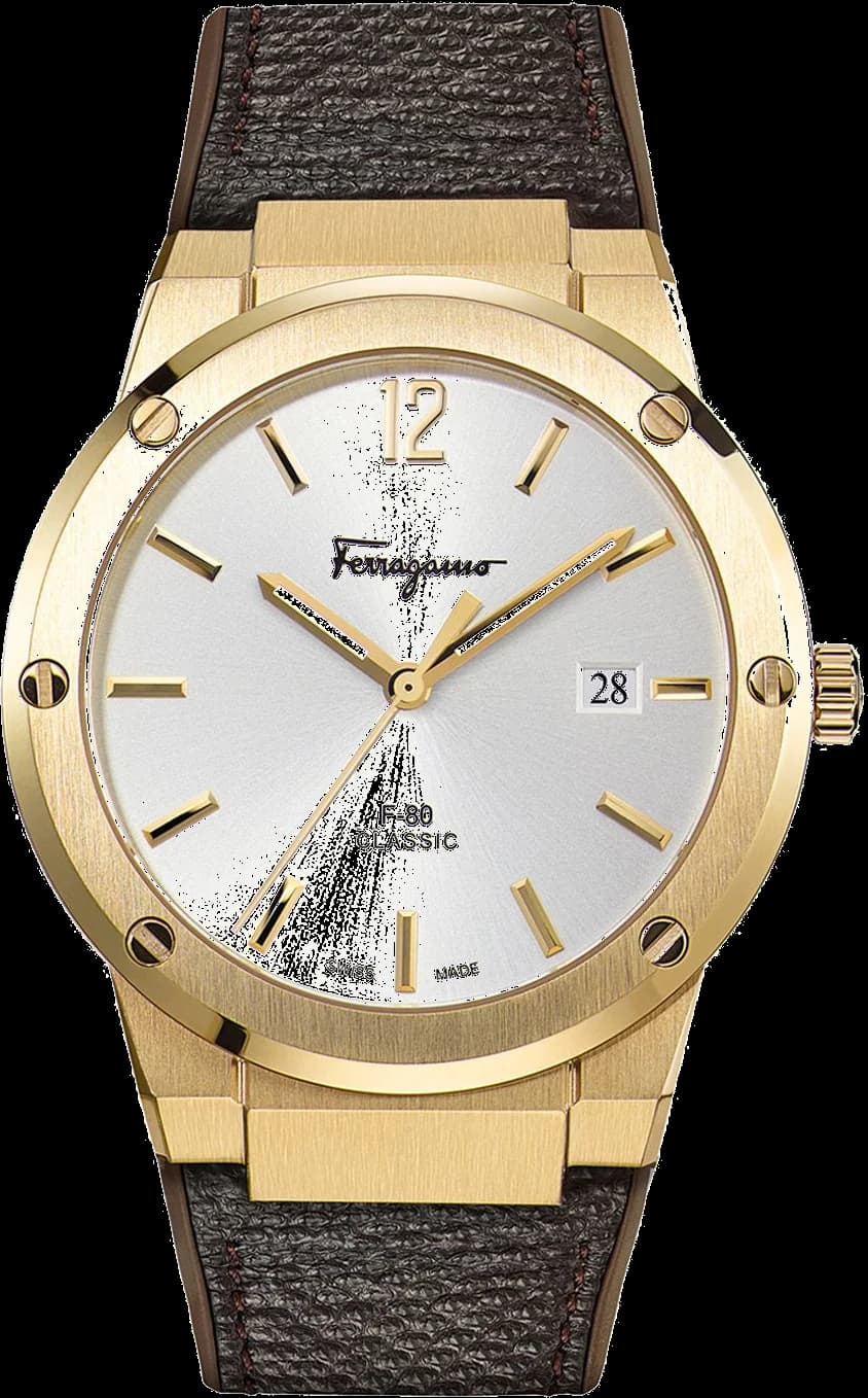 Salvatore Ferragamo SFDT00819 montre homme, au cadran blanc et boîtier acier