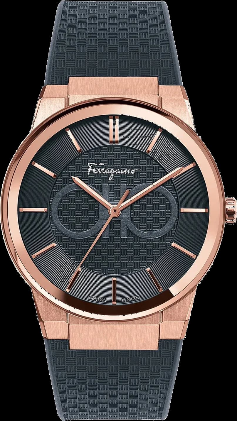 Salvatore Ferragamo SFHP00420 montre homme, au cadran noir et bracelet silicone noir