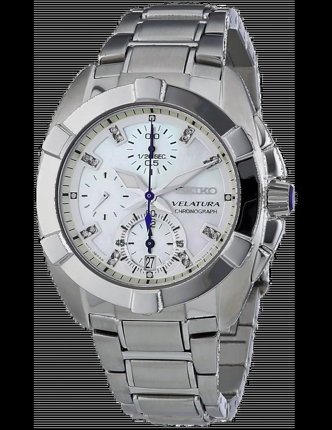 Seiko SNDZ19P1 montre homme, cadran blanc sur bracelet acier