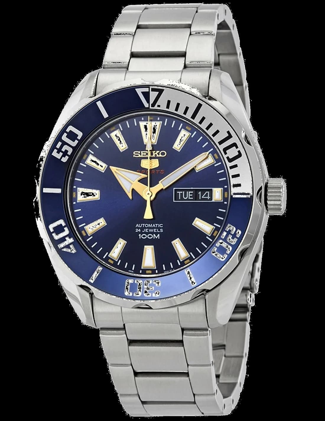 Seiko SRPC51K1 montre homme, cadran bleu, automatique acier