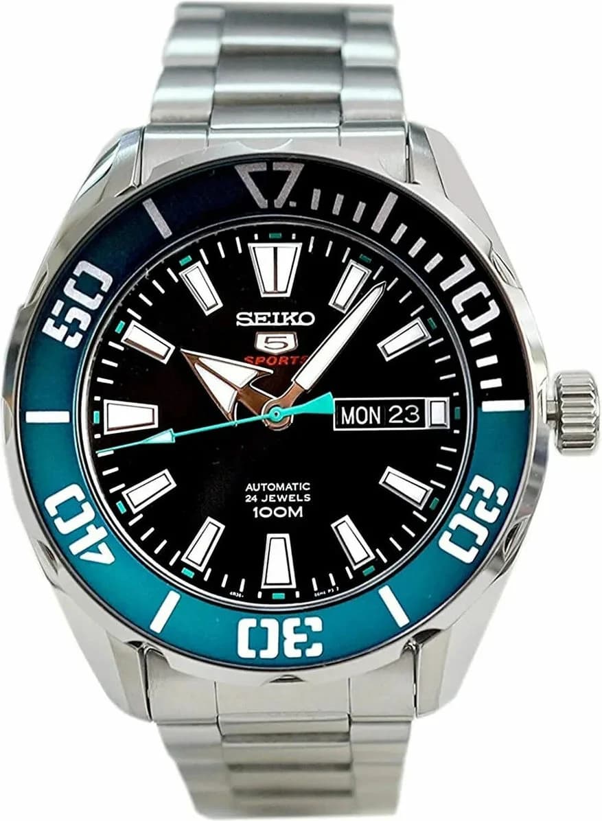 Seiko SRPC53K1 montre homme, cadran noir avec accents verts