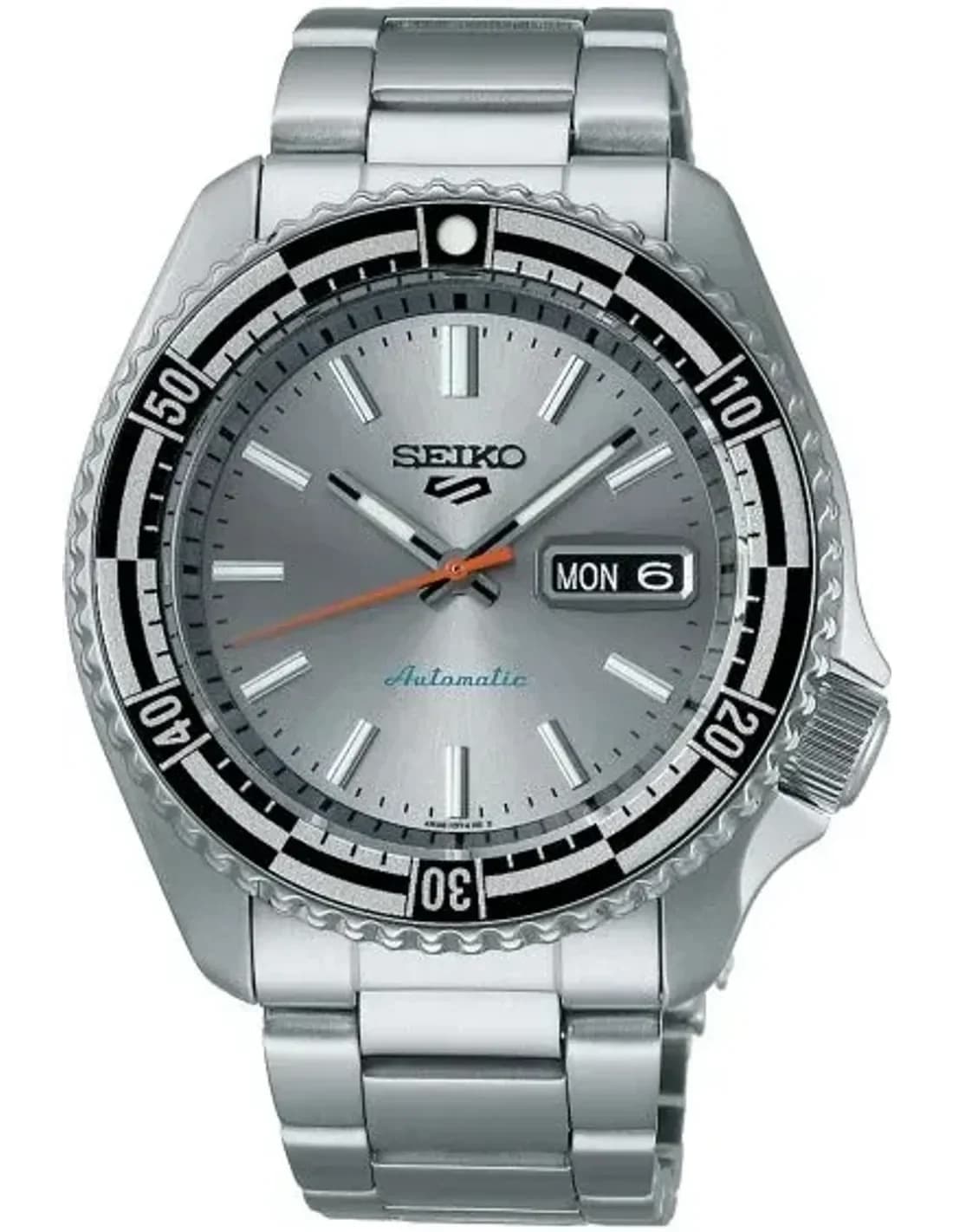 Seiko SRPK09K1 montre homme, cadran argenté texturé automatique acier