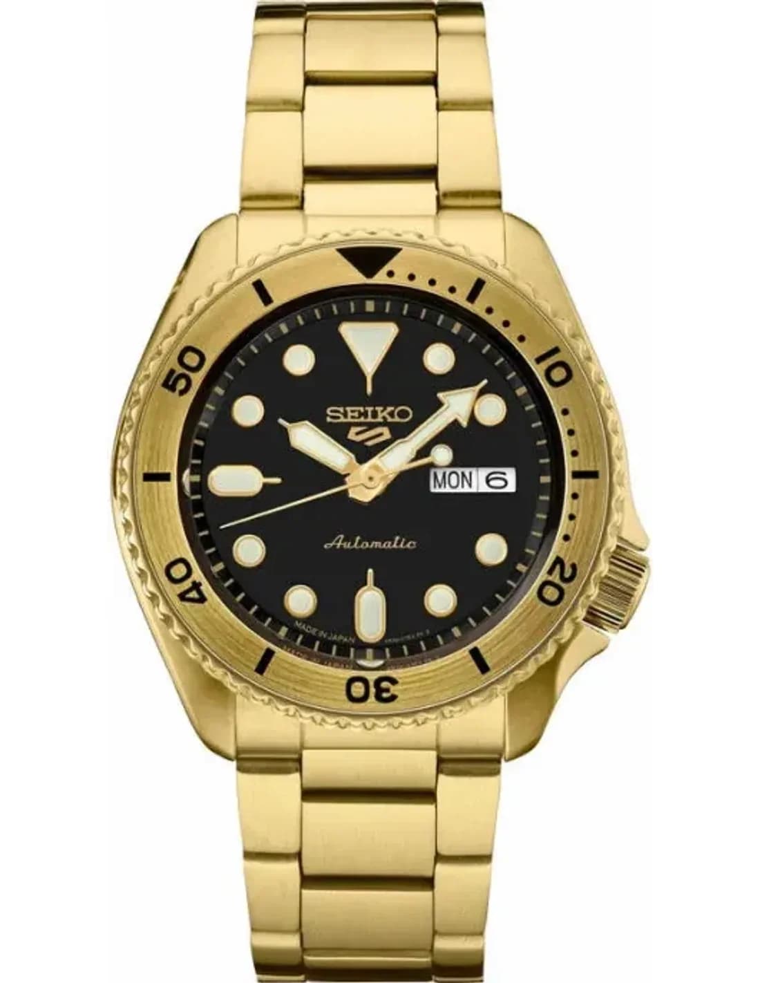 Seiko SRPK18 montre homme, au cadran noir sobre et bracelet acier