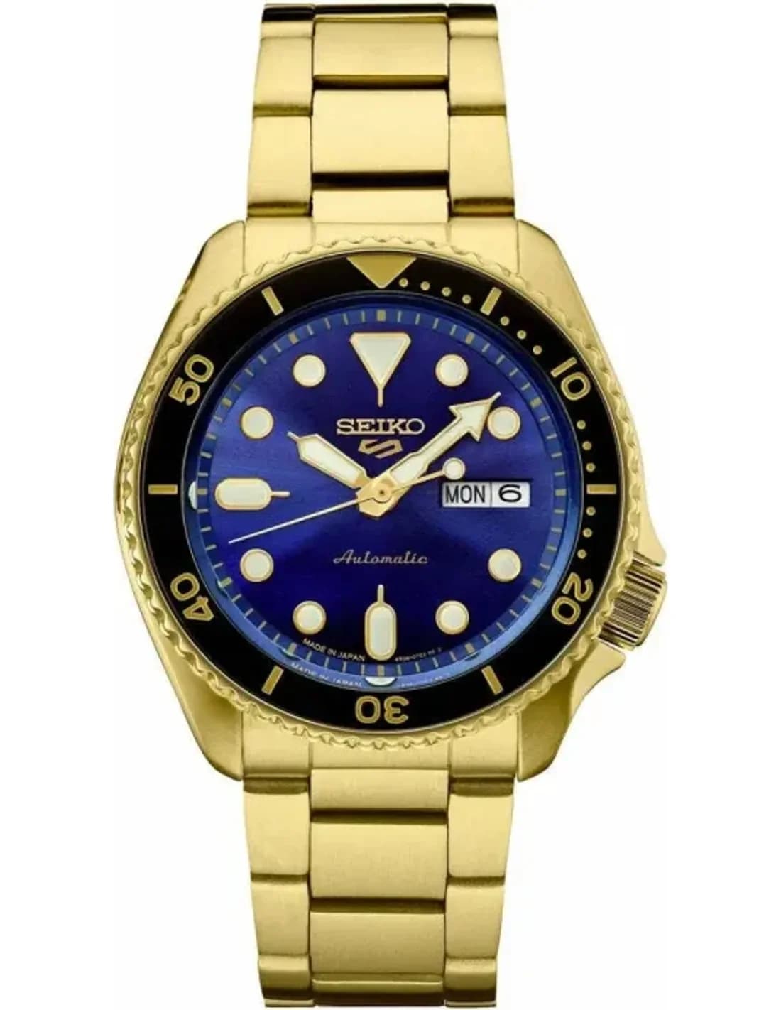 Seiko SRPK20 montre homme, au cadran bleu classique et bracelet acier