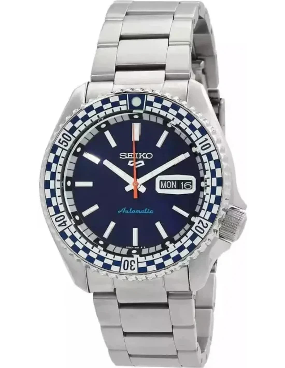 Seiko SRPK65K1 montre homme, automatique cadran bleu damier