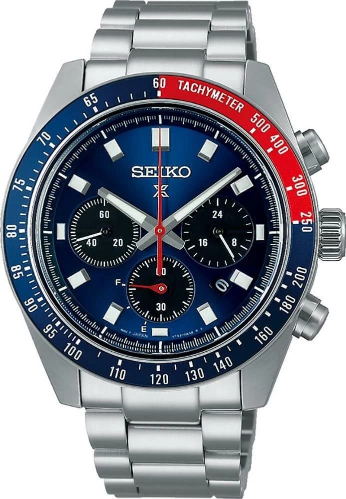 Seiko SSC913P1 montre homme, cadran bleu chronographe solaire acier