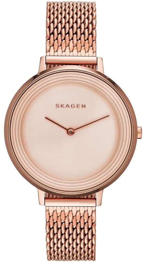 Skagen SKW2334 montre femme, cadran or rose et bracelet acier