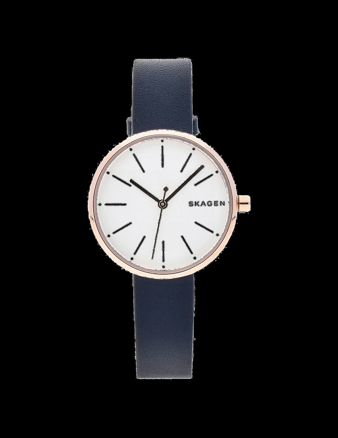 Skagen SKW2592 montre femme, au cadran blanc sur bracelet cuir bleu