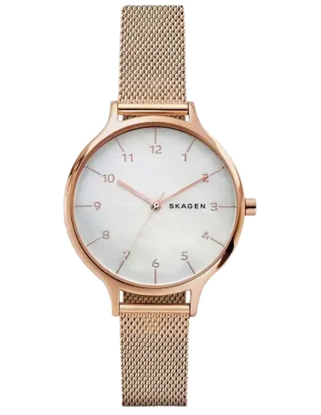 Skagen SKW2633 Watch in rose gold stainless steel and blue leather