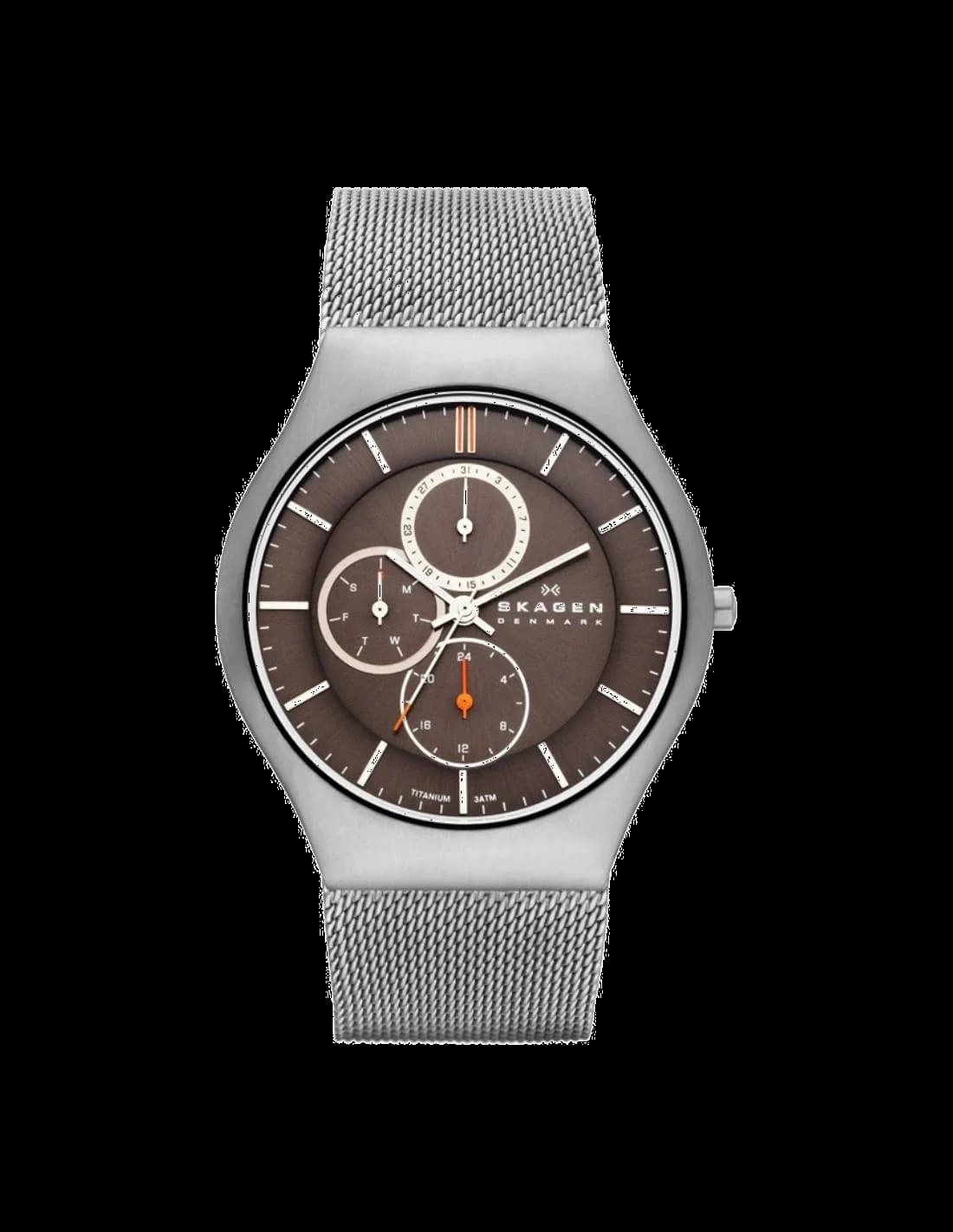 Skagen SKW6036 montre homme, cadran marron et bracelet titane