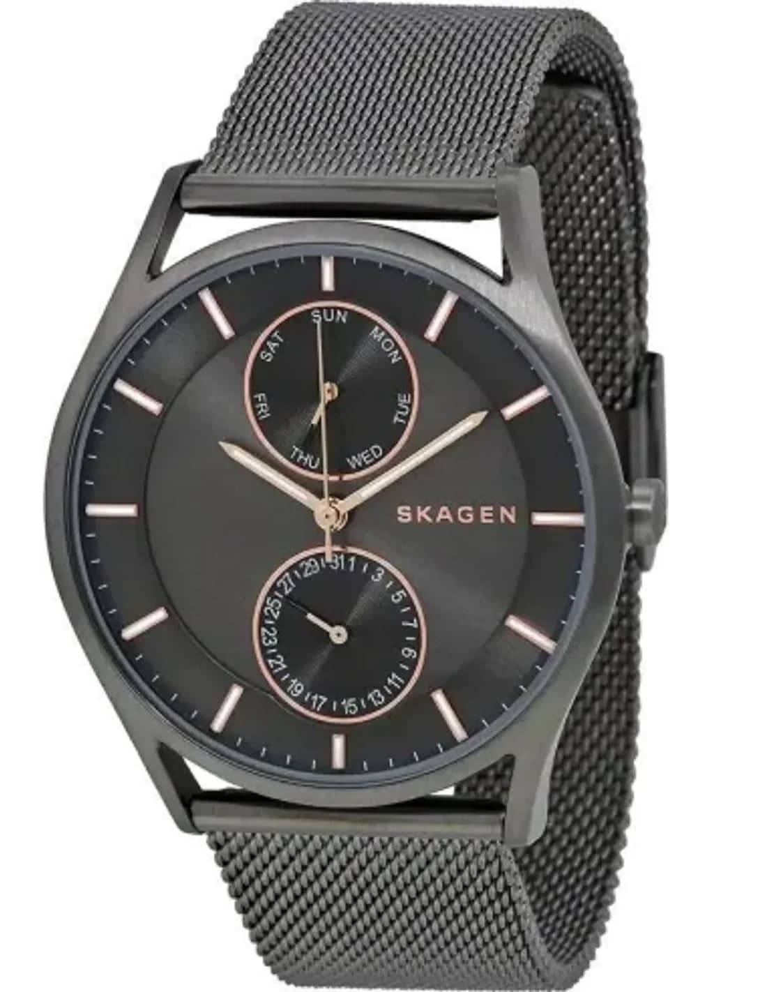 Skagen SKW6180 Holst Black Stainless Steel and Milanese maille milanaise Watch