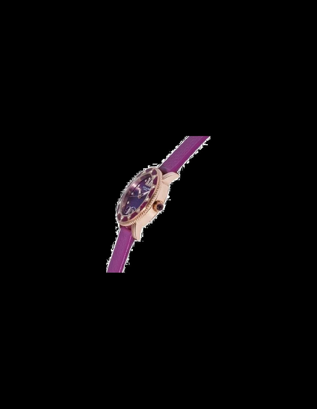 Montre Femme Stuhrling Original 225.1145Q61 Violet Lunette et cadran avec strass vue 2