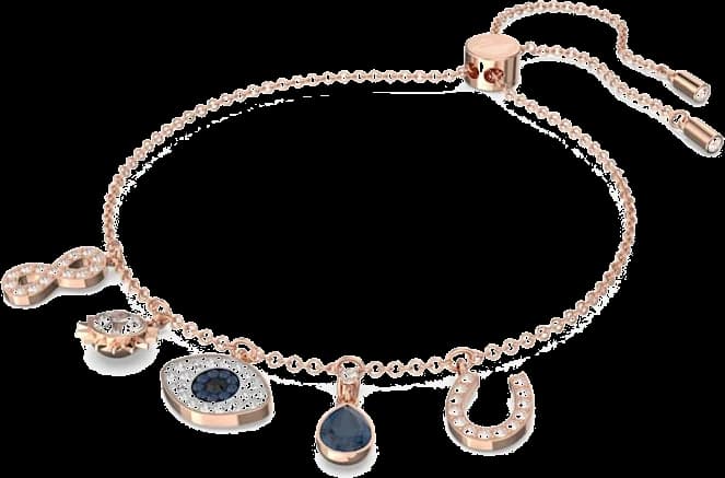 Swarovski 5497668 montre femme, métal or rose, chaîne à breloques symboliques