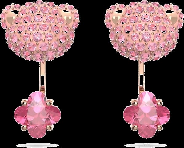 Swarovski 5642982 montre femme, ours en cristal rose, pendentifs oreilles