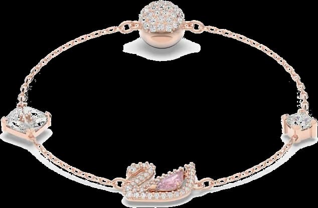 Swarovski 5472271 montre femme, cygne cristal or rose magnétique