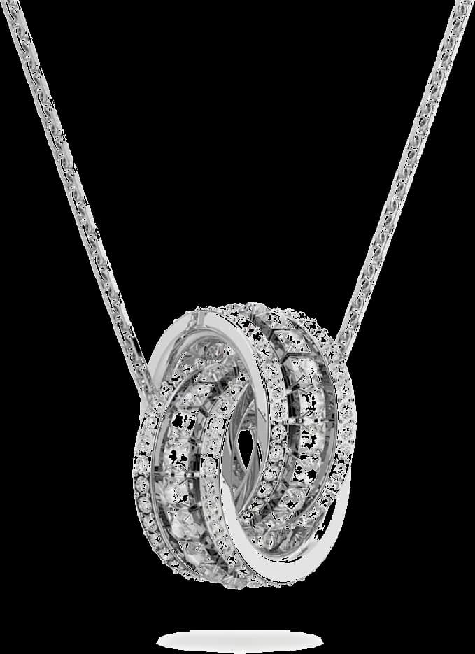 Swarovski 5409696 montre femme, collier plaqué rhodium orné de cristaux blancs