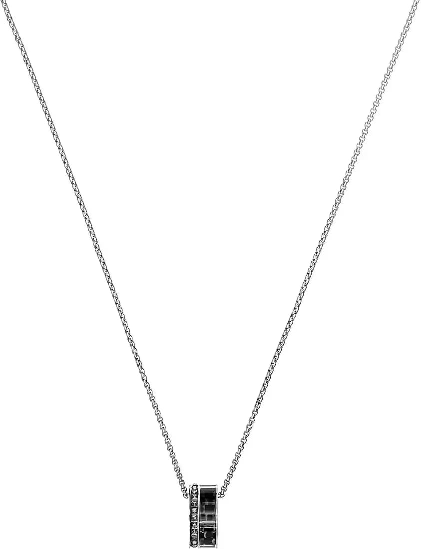 Swarovski 5427142 montre homme, collier pendentif effet carbone et cristaux
