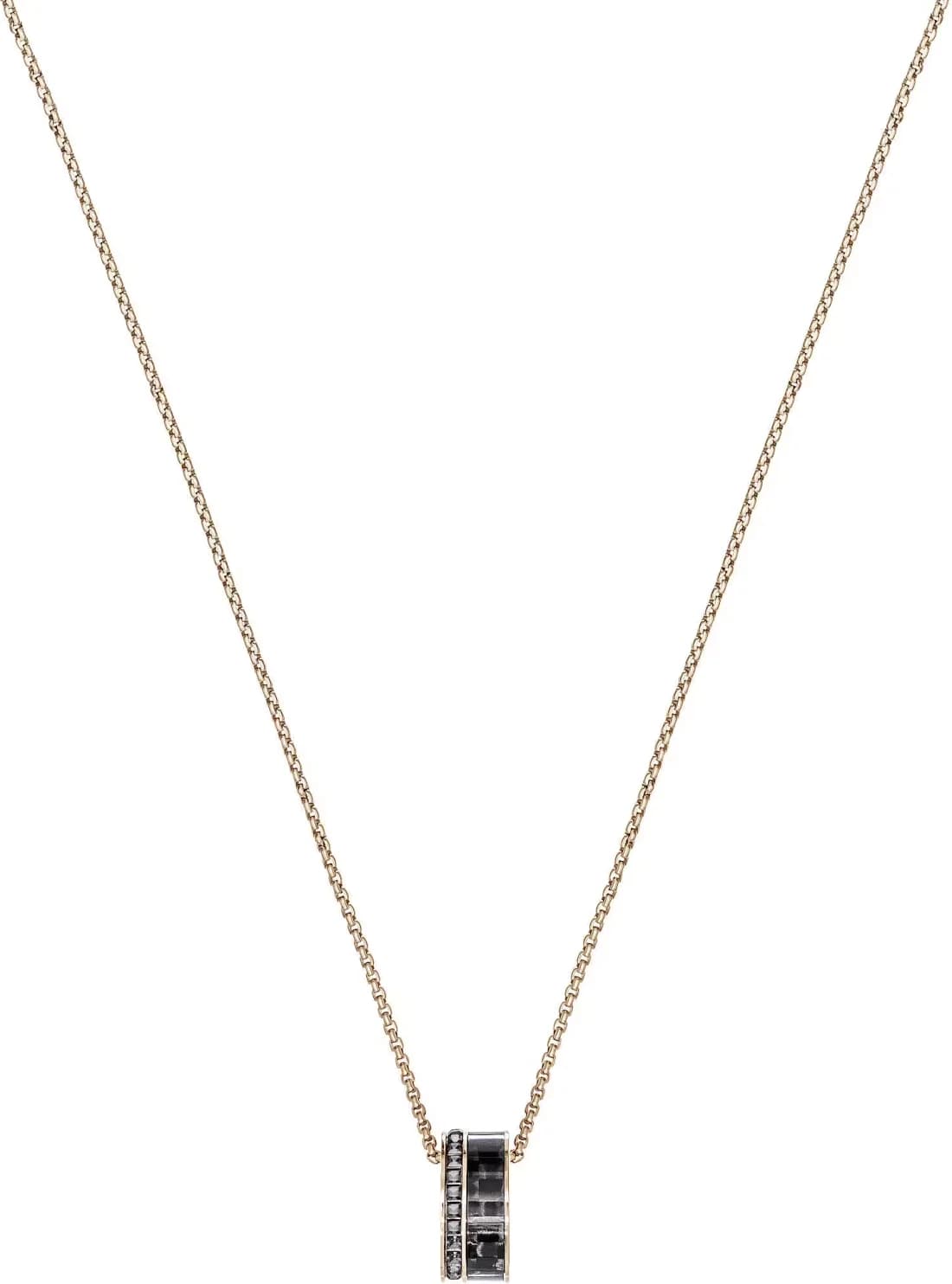 Swarovski 5427127 montre homme, collier orné de cristaux sur pendentif carbone