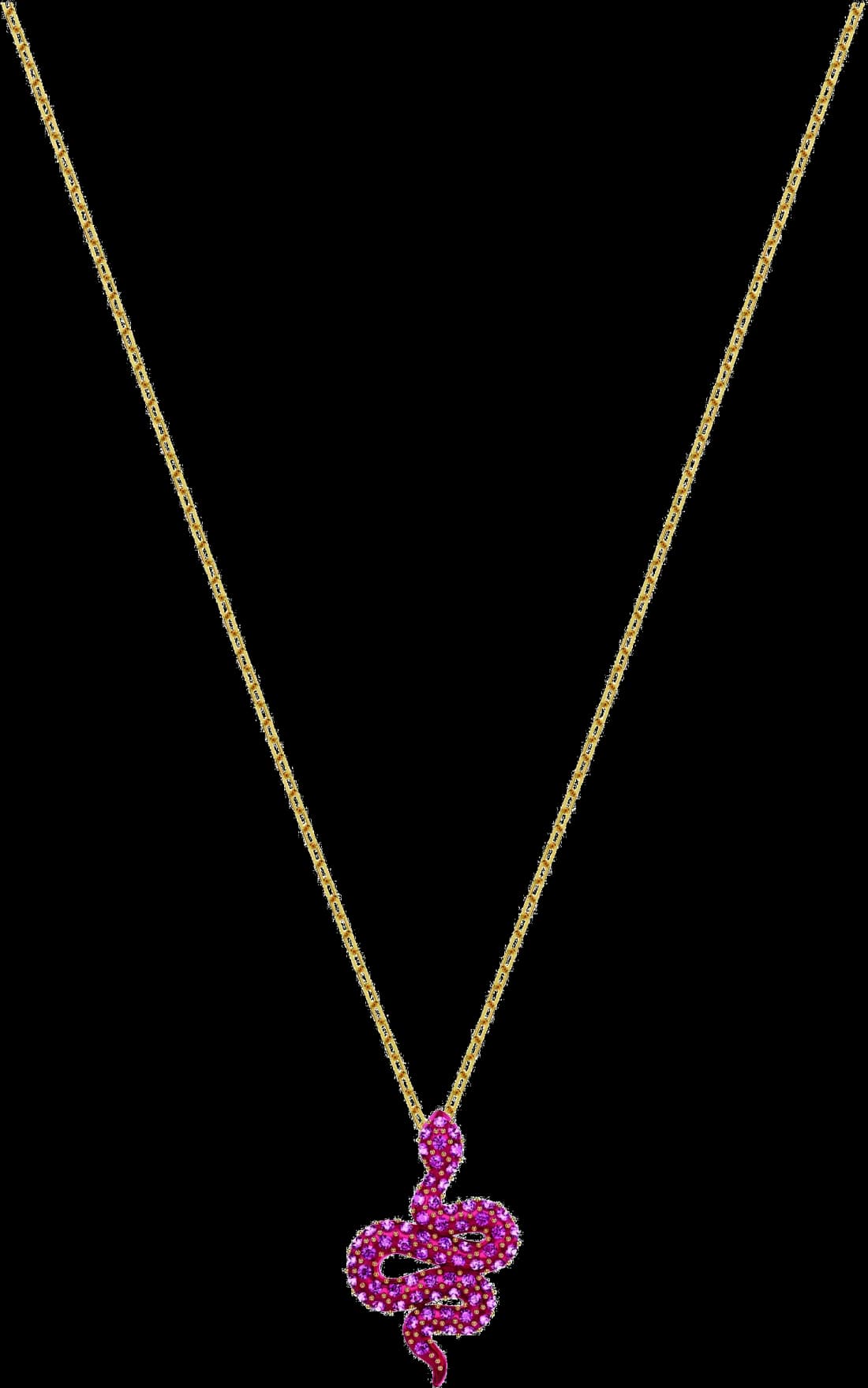 Swarovski 5438407 montre femme, collier plaqué or rose serpent incrusté cristaux rouges