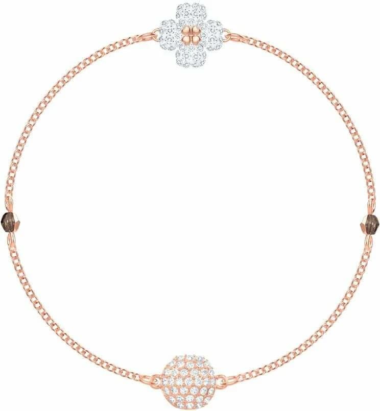 Swarovski 5375185 montre femme, trèfle réversible cristaux blancs noirs