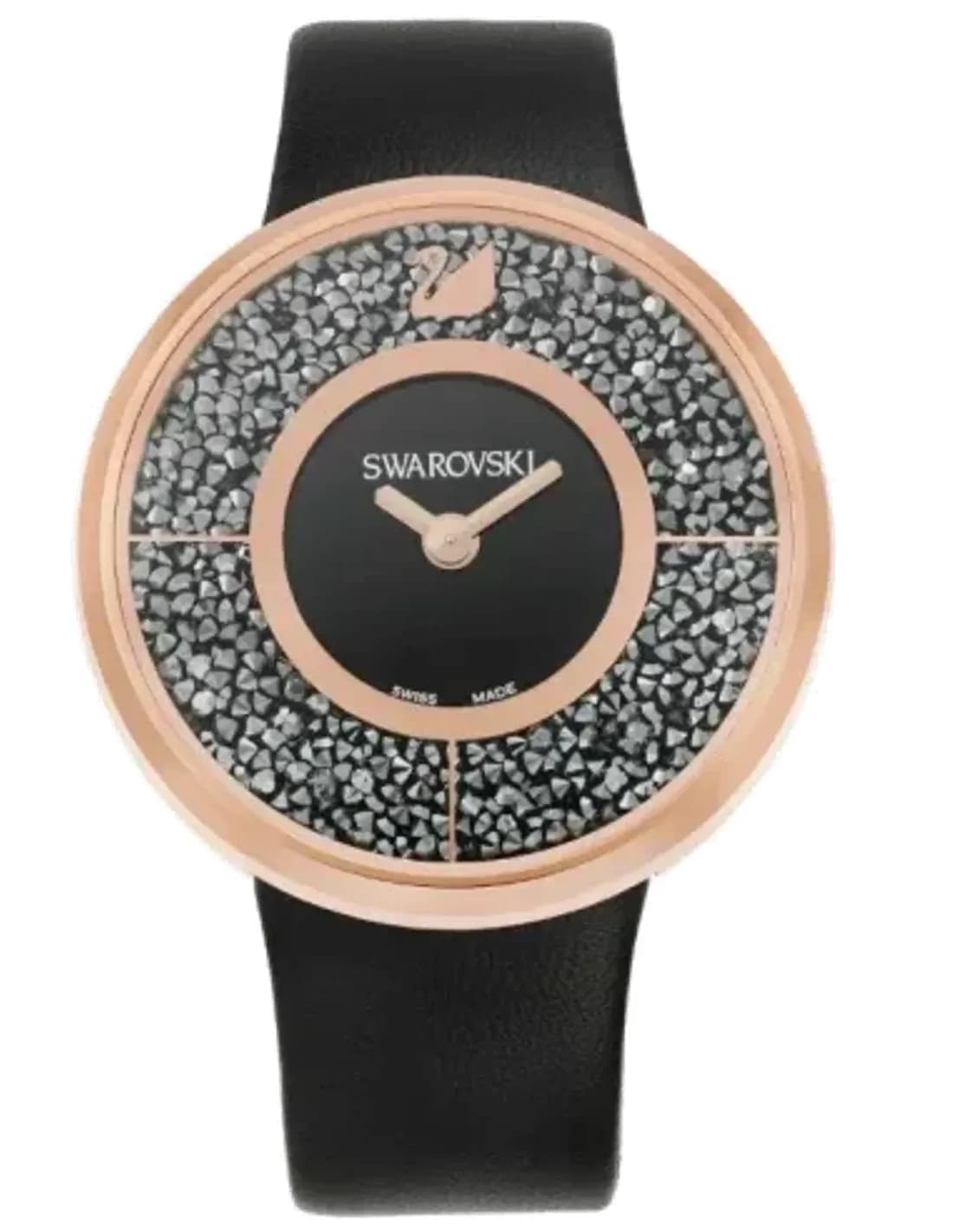 Montre Femme Swarovski Crystalline 5045371 Bracelet en cuir noir