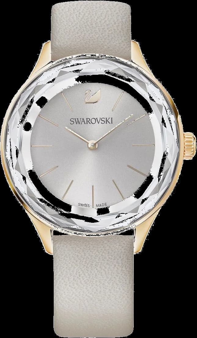 Swarovski 5295326 montre femme, cadran gris, bracelet cuir