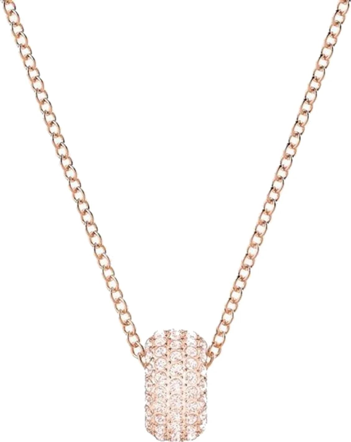 Collier Swarovski Stone Round 5383957 plaqué or rose cristaux blancs