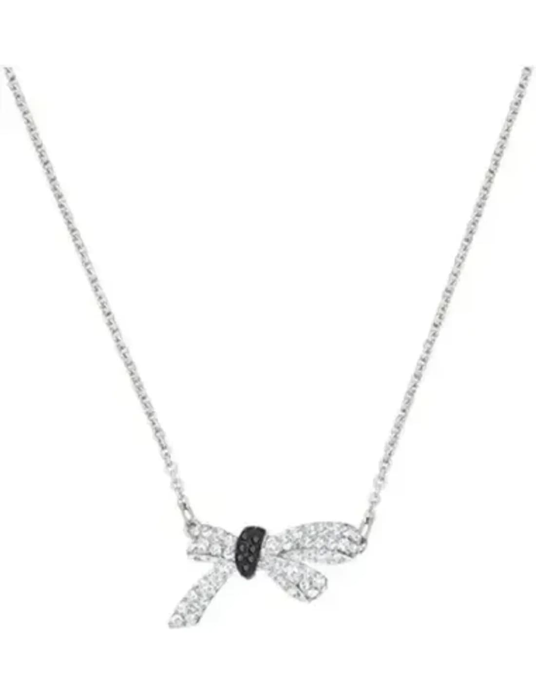 Swarovski 5412679 montre femme, collier plaqué rhodium avec nœud incrusté de cristaux