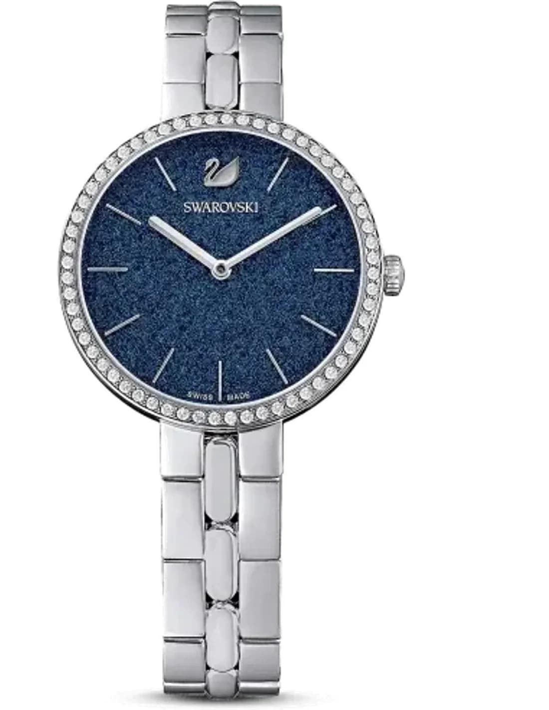Swarovski 5517790 Watch with Blue Diamond Powder Dial and Polished Steel