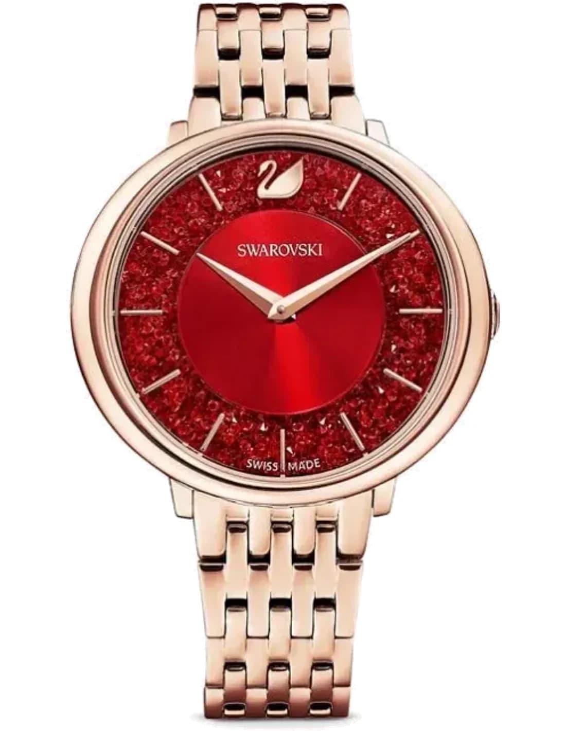 Montre Swarovski 5547608 femme cadran rouge bracelet acier