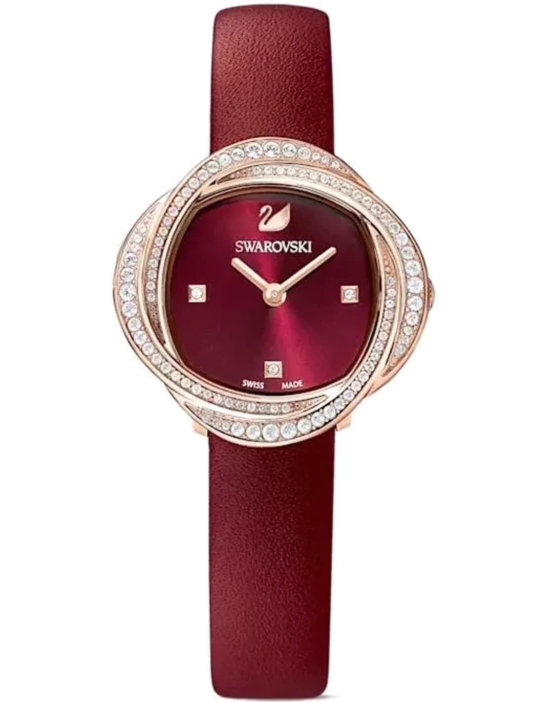 Swarovski 5552780 Watch in Bordeaux Leather with Crystal-Set Dial