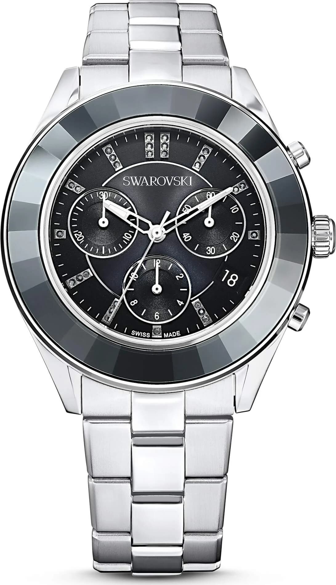 Montre Swarovski Octea Lux Sport 5610520 chronomètre bracelet métal