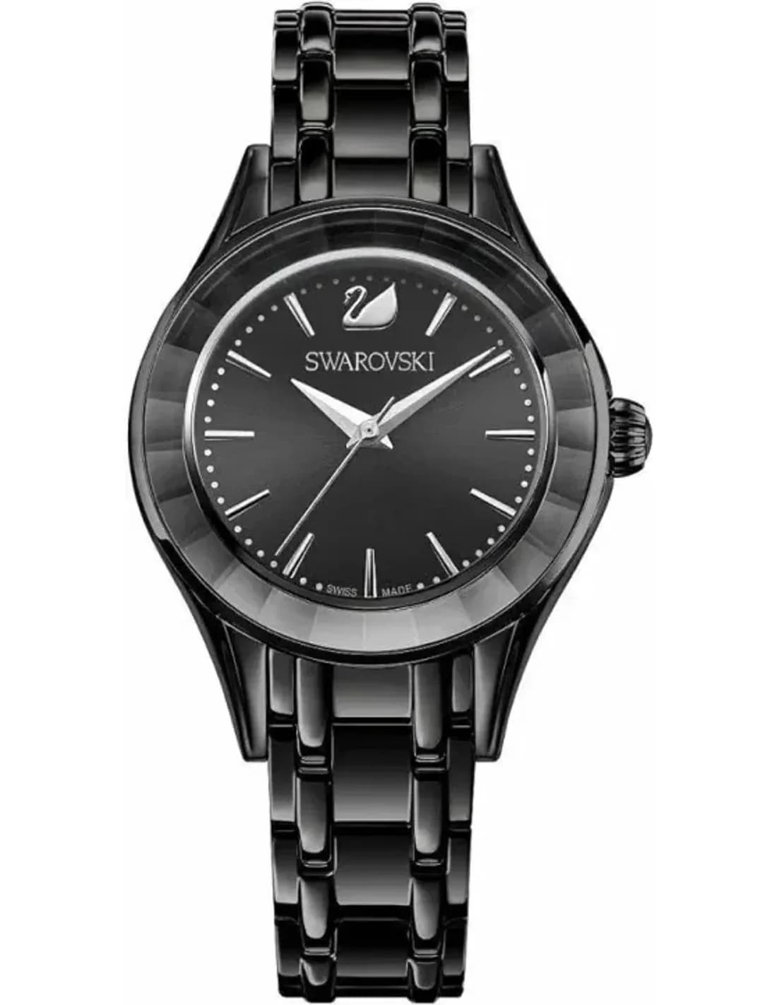 Swarovski 5646975 montre femme, chronographe cadran rouge avec bracelet cuir rouge
