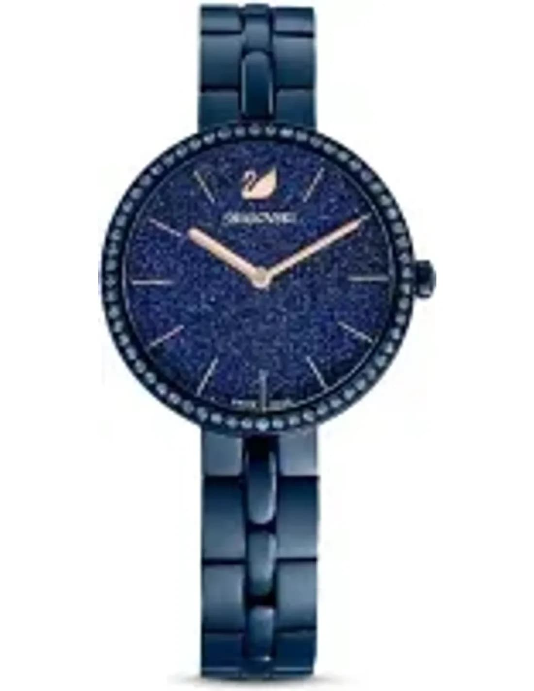 Swarovski 5647452 montre femme, cadran bleu avec bracelet acier inoxydable