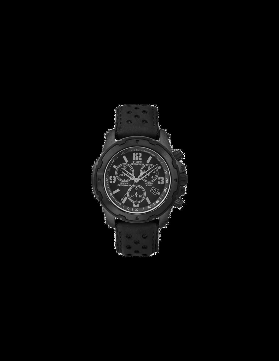 Timex TW4B014009J montre homme, cadran noir et bracelet en cuir