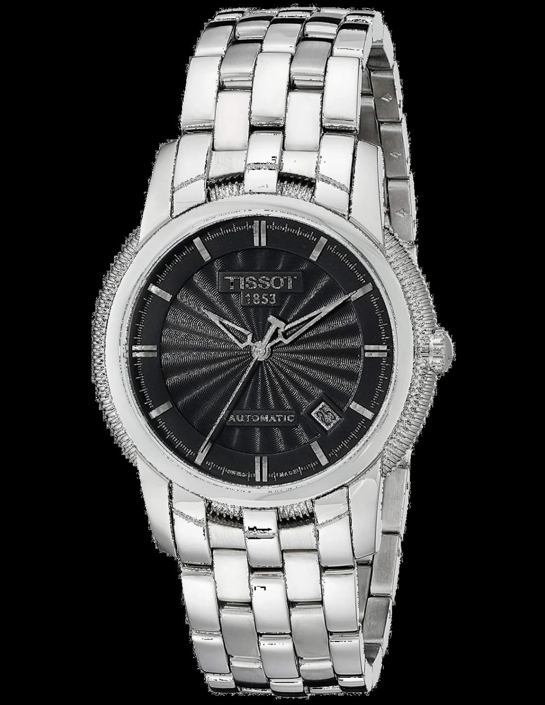 Tissot T97148351 montre homme, cadran noir sur bracelet acier