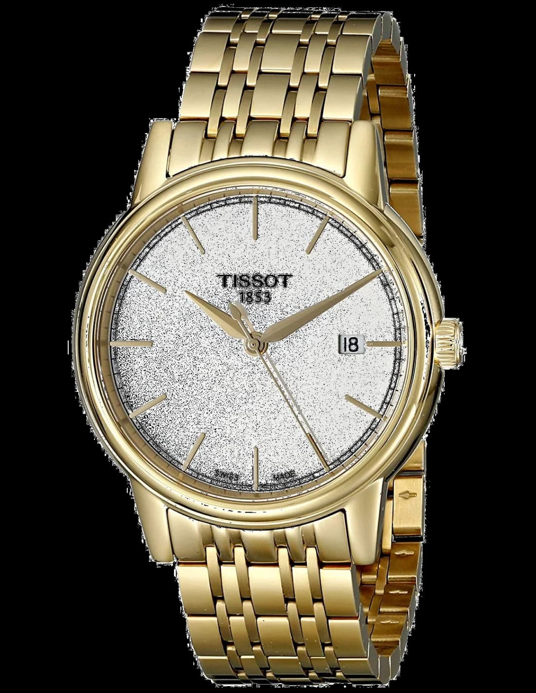 Tissot T0854103302100 montre homme, cadran or, bracelet acier inoxydable doré