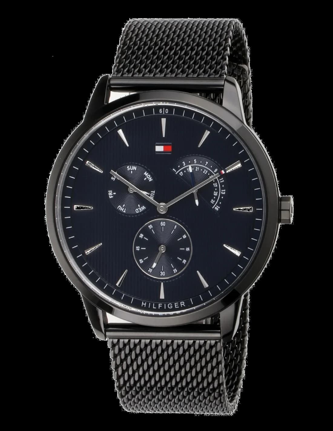 Tommy Hilfiger 1710392 montre homme, cadran bleu sur bracelet acier milanais