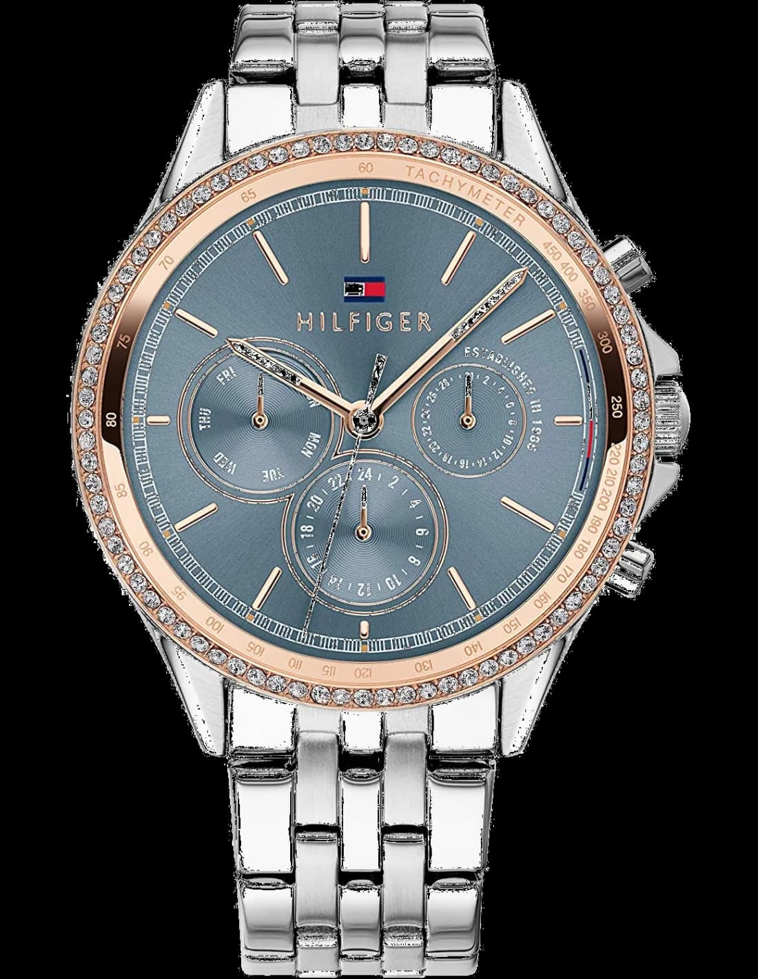 Tommy Hilfiger 1781976 montre femme, cadran argent avec brillants