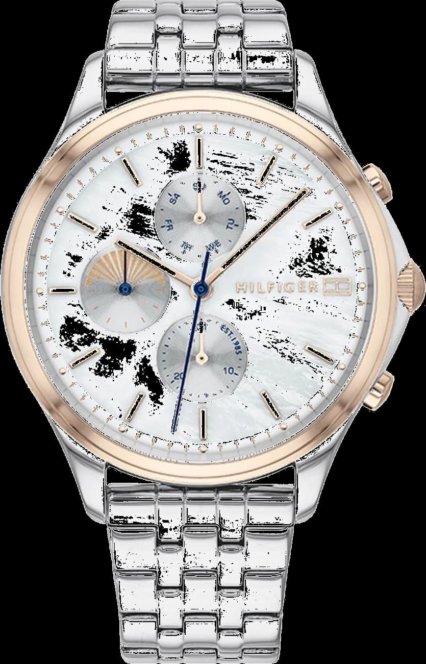 Tommy Hilfiger 1782122 montre femme, au cadran nacre et bracelet acier argenté