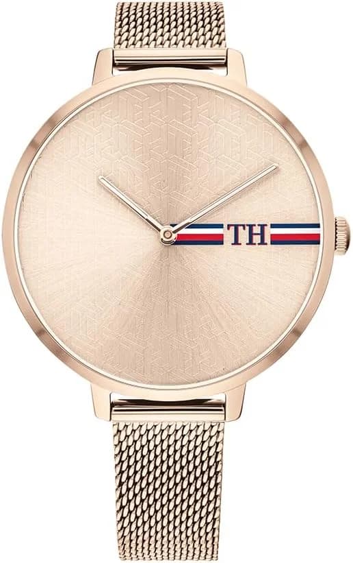 Tommy Hilfiger 1782158 montre femme, cadran or rose, bracelet maille milanaise